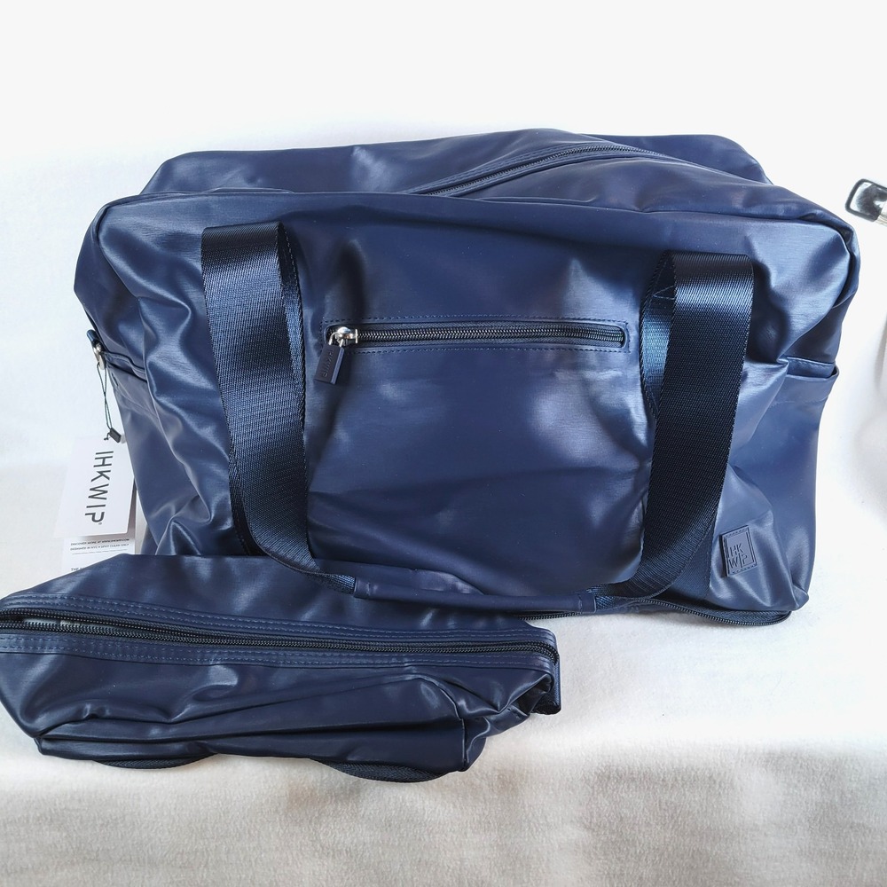 IHKWIP Womens The Packable Duffel Medium Cosmetic Case Nylon Bag Set Blue Travel